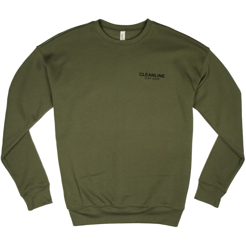 Load image into Gallery viewer, Cleanline Lines Crew Sweatshirt - Military Green
