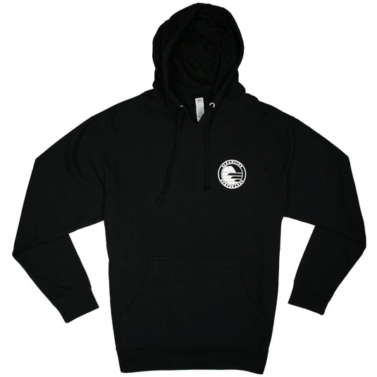 Cleanline Silhouette Circle Pullover Hoodie - Black