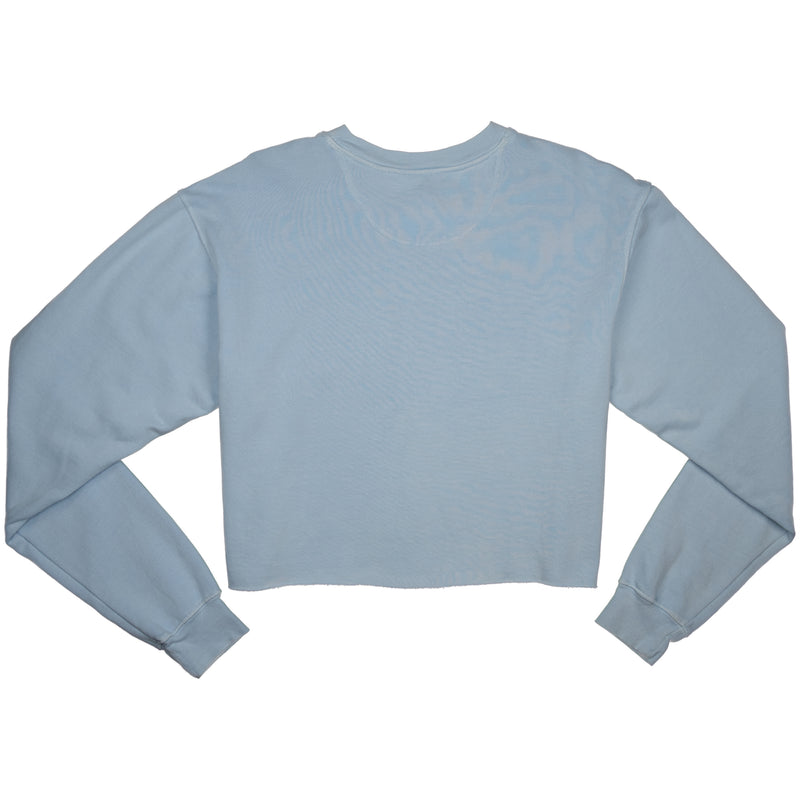 Load image into Gallery viewer, Cleanline Women&#39;s Blue Curl Cropped Sweatshirt
