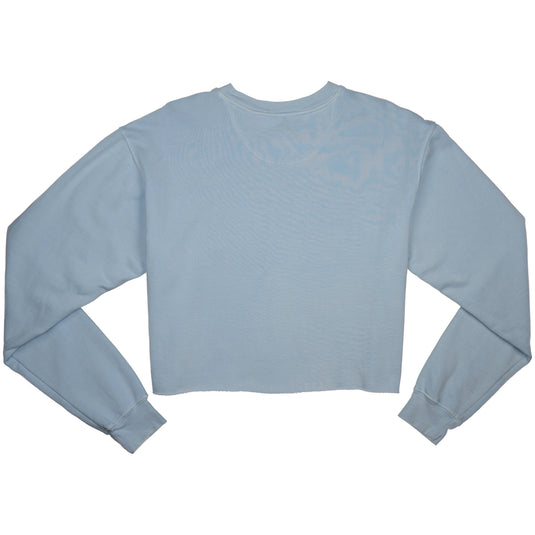 Cleanline Women's Blue Curl Cropped Sweatshirt