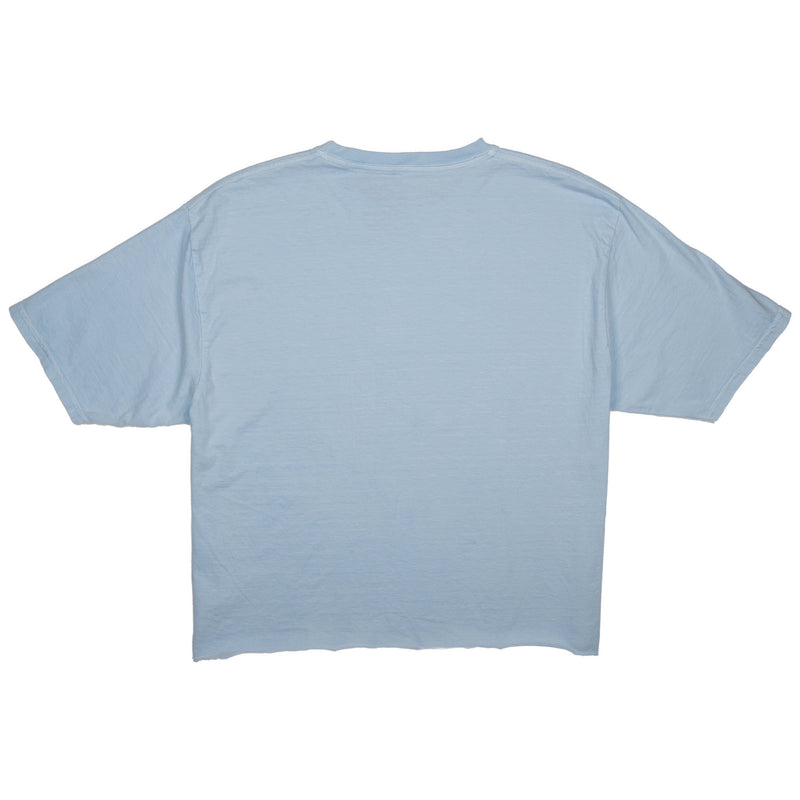 Load image into Gallery viewer, Cleanline Women&#39;s Blue Curl Cropped T-Shirt
