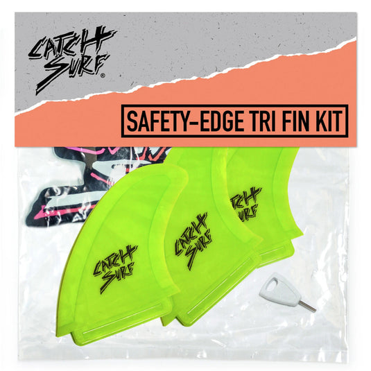 Catch Surf Safety Edge Tri Fin Set - Lime