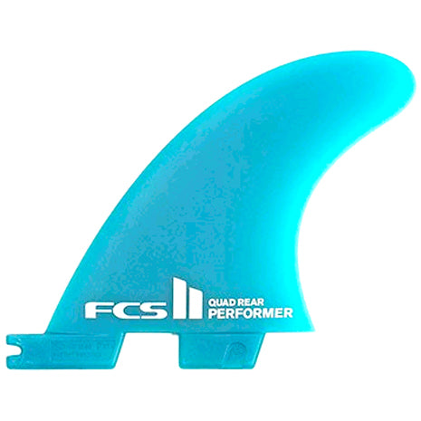 FCS II Fins Performer Neo Glass Quad Rears Medium - Blue