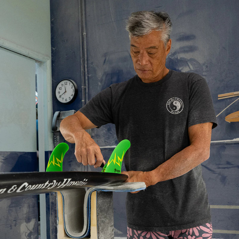 Load image into Gallery viewer, Futures Fins Glenn Pang Twin + 1 Fin Set - Green/Yellow
