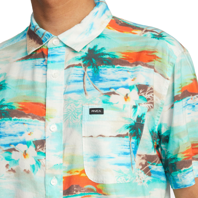 Load image into Gallery viewer, RVCA Paradiso Button Down Short Sleeve Shirt
