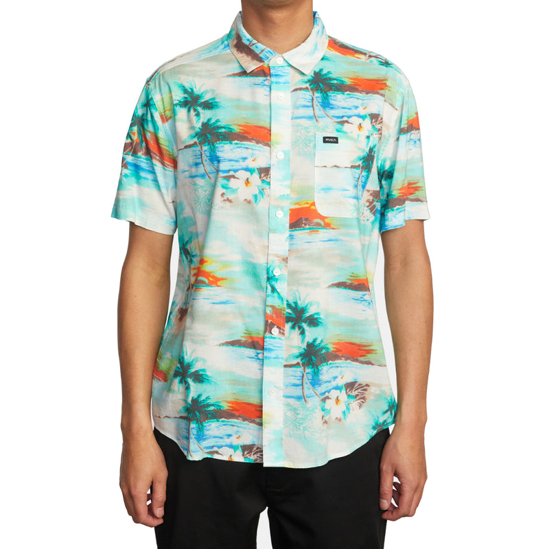 Load image into Gallery viewer, RVCA Paradiso Button Down Short Sleeve Shirt
