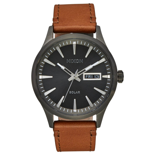 Nixon Sentry Solar Leather Watch