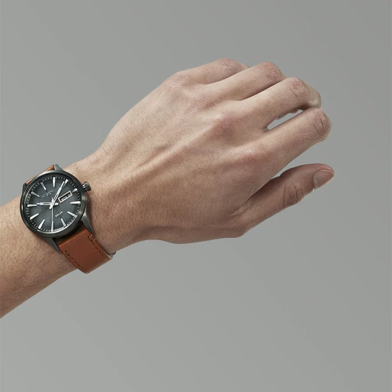 Load image into Gallery viewer, Nixon Sentry Solar Leather Watch
