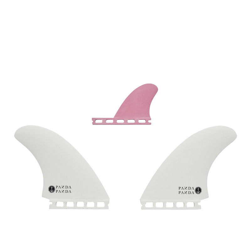 Load image into Gallery viewer, Captain Fin Co. Panda Futures Compatible Twin + 1 Fin Set - White/Pink
