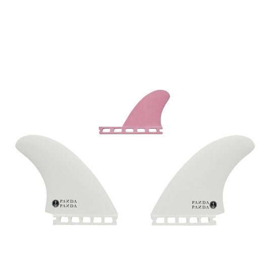 Captain Fin Co. Panda Futures Compatible Twin + 1 Fin Set - White/Pink