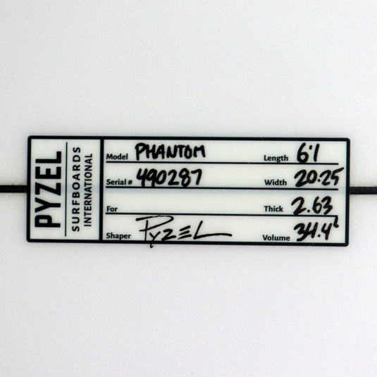 Pyzel Phantom 6'1 x 20 ¼ x 2 ⅝ Surfboard