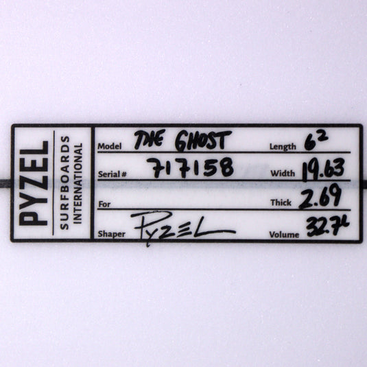 Pyzel Ghost 6'2 x 19 ⅝ x 2 11/16 Surfboard