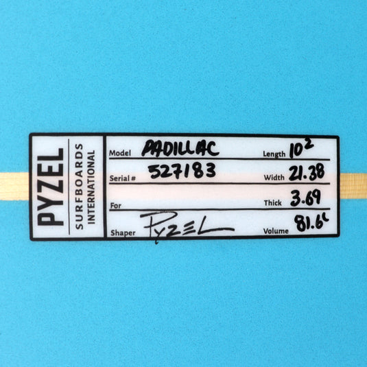 Pyzel Padillac 10'2 x 21 ⅜ x 3 11/16 Surfboard