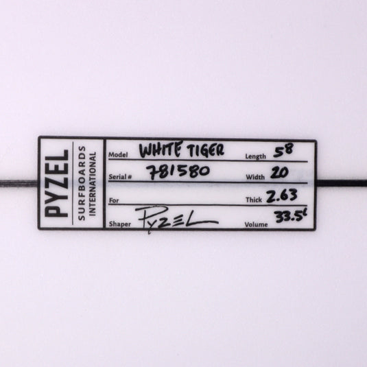 Pyzel White Tiger 5'8 x 20 x 2 ⅝ Surfboard