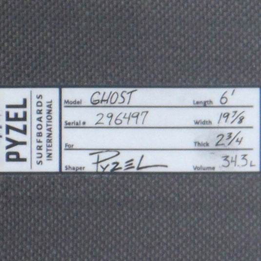 Pyzel The Ghost Dark Arts 6'1 x 19 ⅞ x 2 ¾ Surfboard