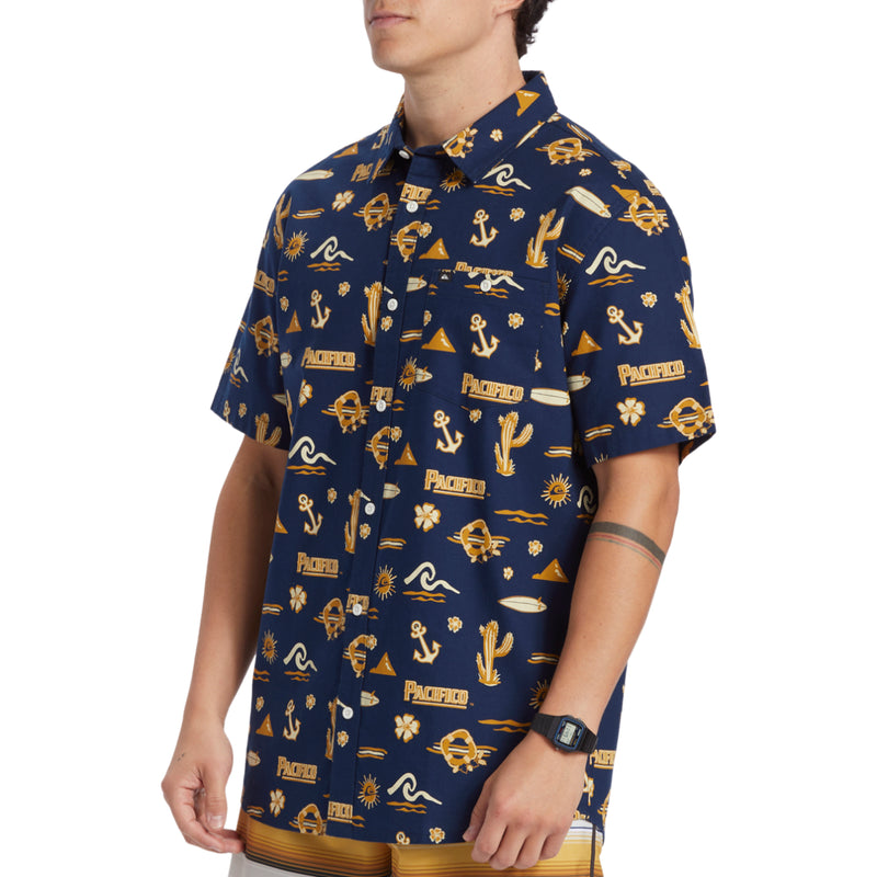 Load image into Gallery viewer, Quiksilver Pacifico Short Sleeve Button Up Shirt
