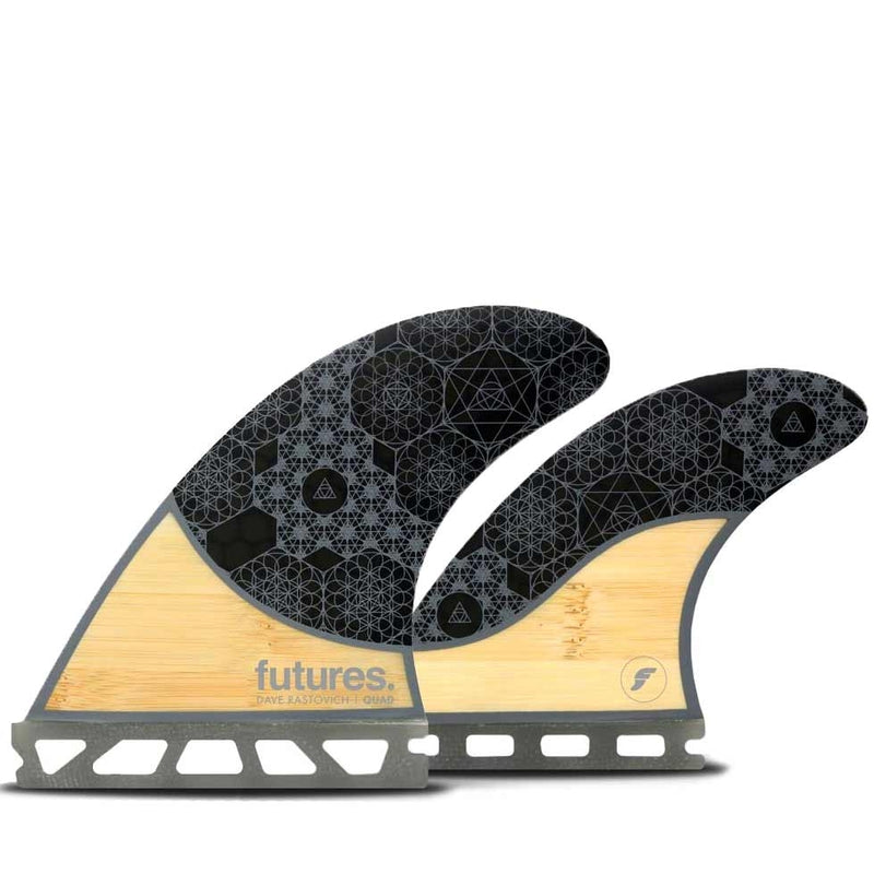 Futures Fins Rasta Honeycomb Quad Fin Set - Bamboo/Grey