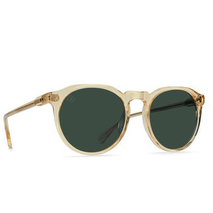 Load image into Gallery viewer, Raen Remmy Polarized Sunglasses - Champagne Crystal/Green - Side Angle
