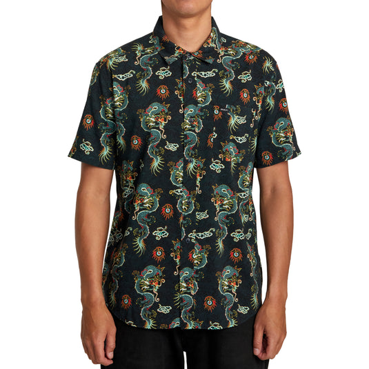 RVCA Neon Dragon Short Sleeve Button-Up Shirt