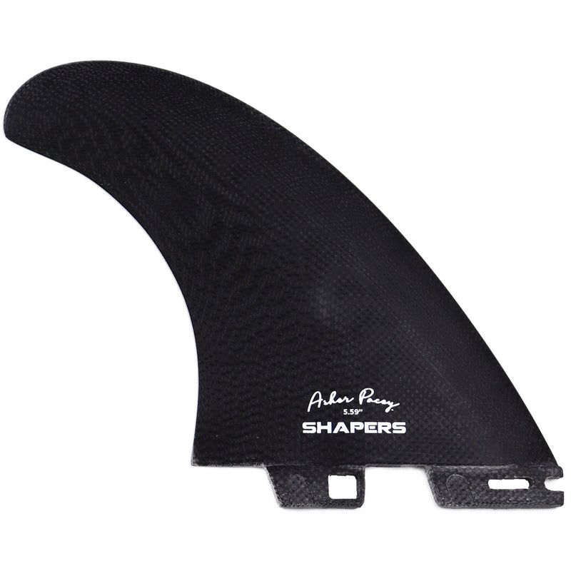 Load image into Gallery viewer, Shapers Asher Pacey FCS II Compatible Twin + 1 Fin Set - 5.59&quot;
