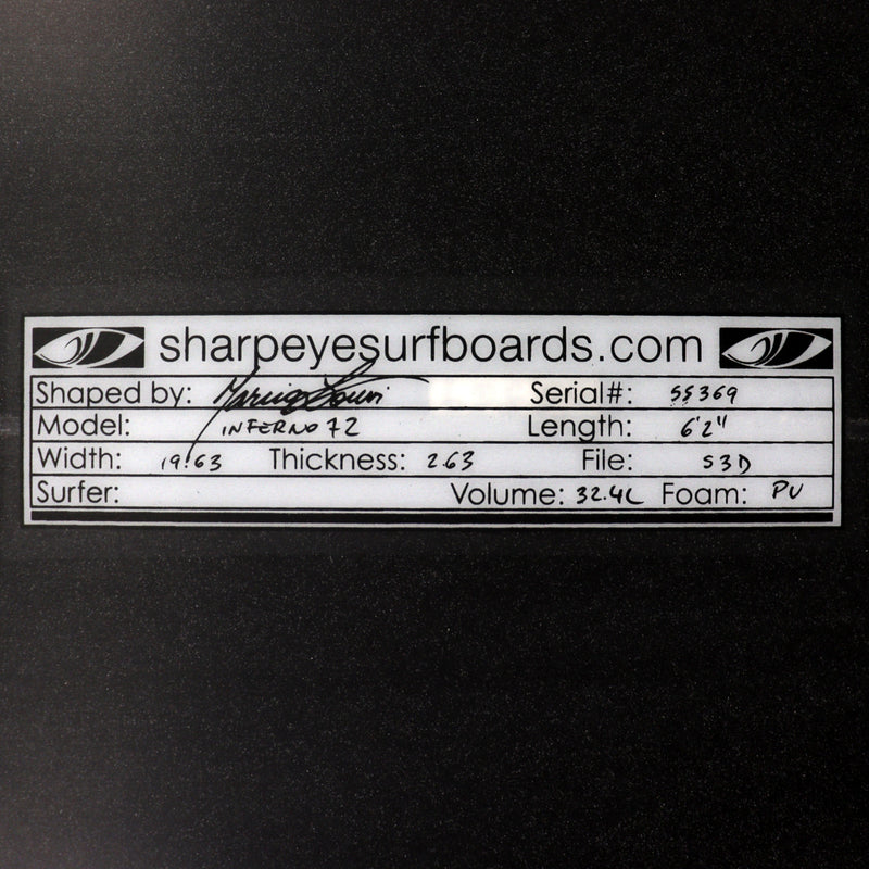 Load image into Gallery viewer, Sharp Eye Inferno 72 6&#39;2 x 19 ⅝ x 2 ⅝ Surfboard
