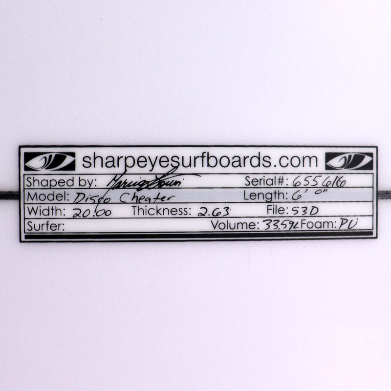 Load image into Gallery viewer, Sharp Eye Disco Cheater 6&#39;0 x 20 x 2 ⅝ Surfboard
