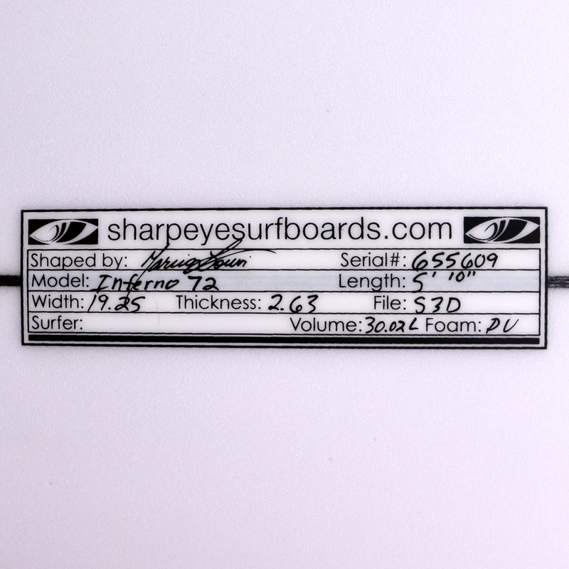 Load image into Gallery viewer, Sharp Eye Inferno 72 5&#39;10 x 19 ¼ x 2 ⅝ Surfboard
