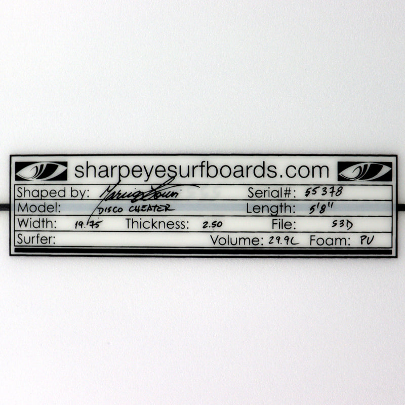 Load image into Gallery viewer, Sharp Eye Disco Cheater 5&#39;8 x 19 ¾ x 2 ½ Surfboard
