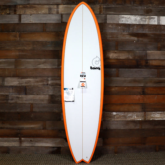 Torq Mod Fish TET 7'2 x 22 ½ x 3 Surfboard - Orange Rail Pinline • DAMAGED
