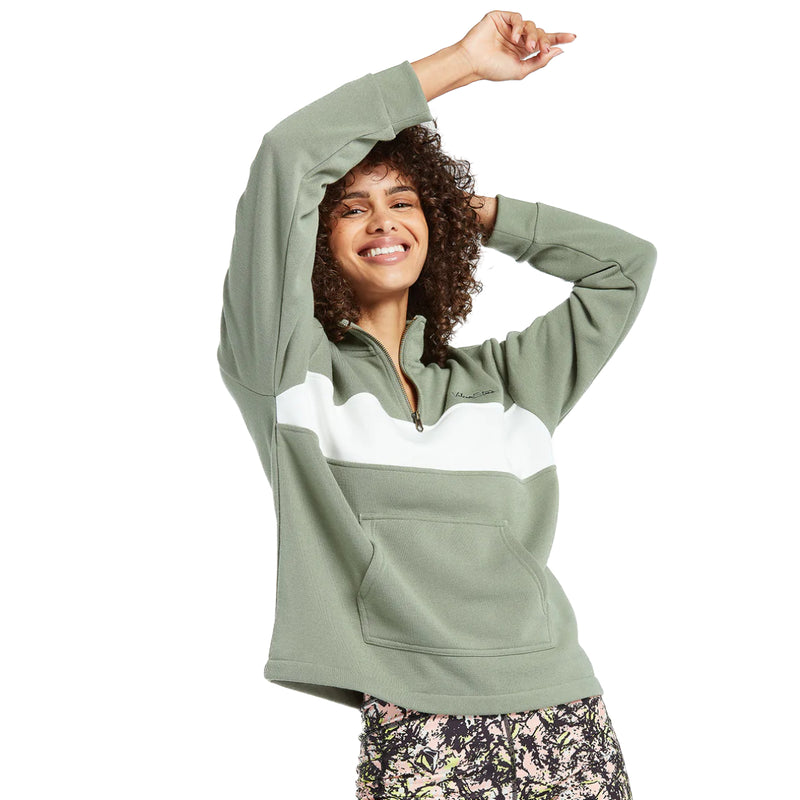 Load image into Gallery viewer, Volcom Women&#39;s Stone Stacked Mock Neck Pullover Sweatshirt
