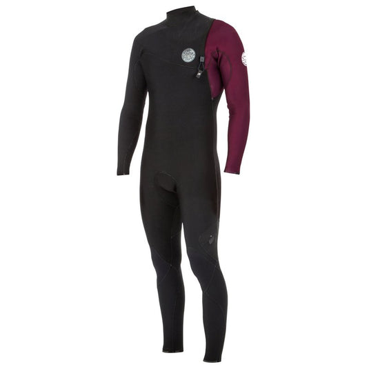 Rip Curl E-Bomb 3/2 Zip Free Wetsuit - Maroon